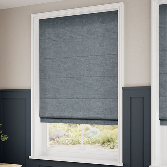 Paleo Linen Smoky Blue Roman Blind