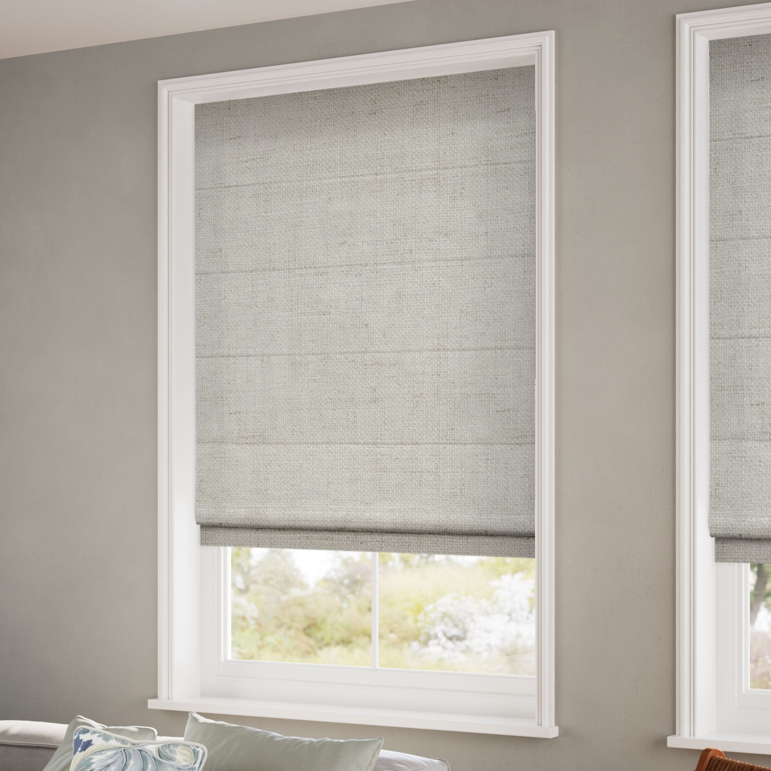 Paleo Linen Stone Roman Blind