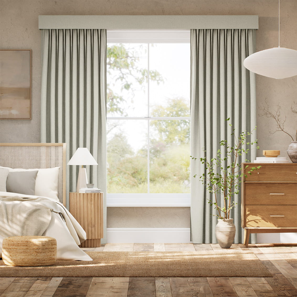 Complete Blackout Paleo Linen Biscotti Curtain