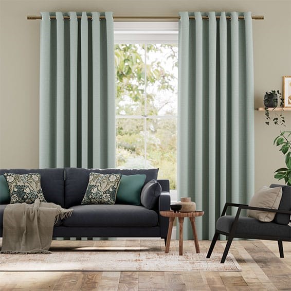 Paleo Linen Teal Wash  Curtains