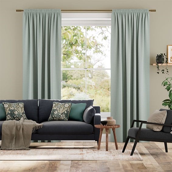 Paleo Linen Teal Wash  Curtains