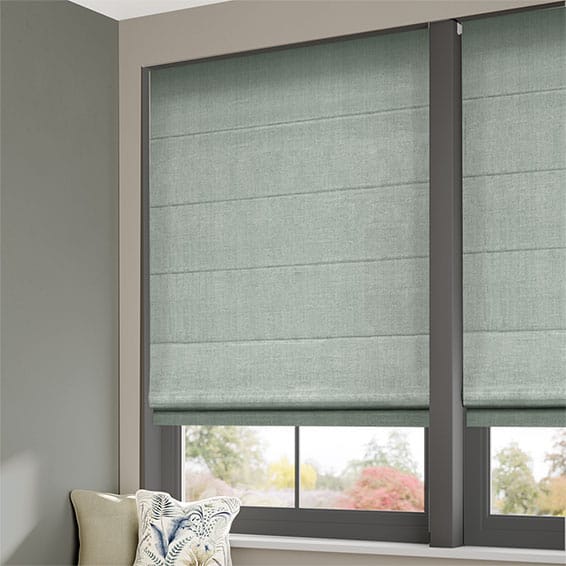 Paleo Linen Teal Wash Roman Blind