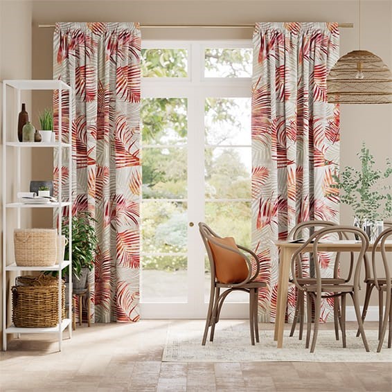 Palm Leaf Burnt Orange Curtains