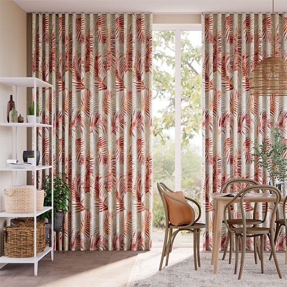 Palm Leaf Burnt Orange Curtains