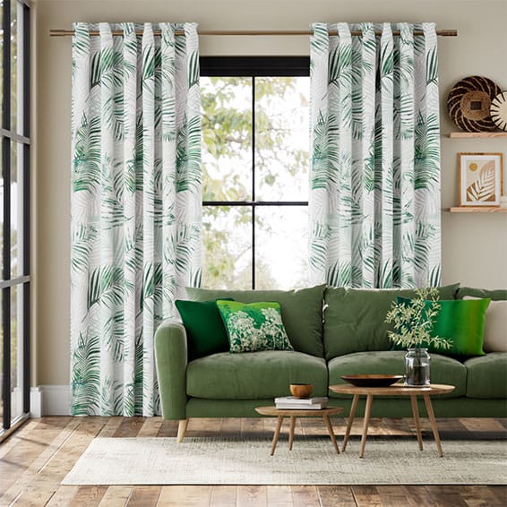 Palm Leaf Sage Green Curtains