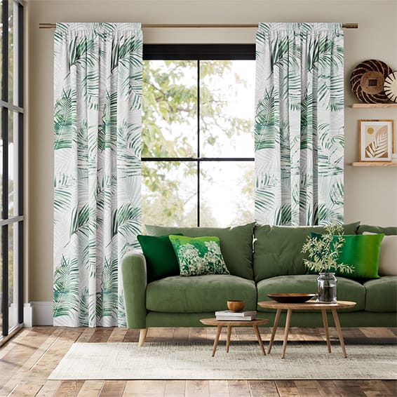 Palm Leaf Sage Green Curtains