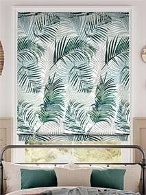 Electric Palm Leaf Sage Green Roman Blind thumbnail image