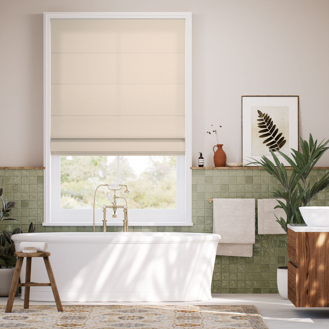 Pantone Tapioca Roman Blind