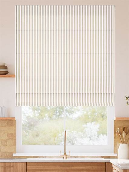 Pantone Tapioca - Fine Stripe Roman Blinds thumbnail image