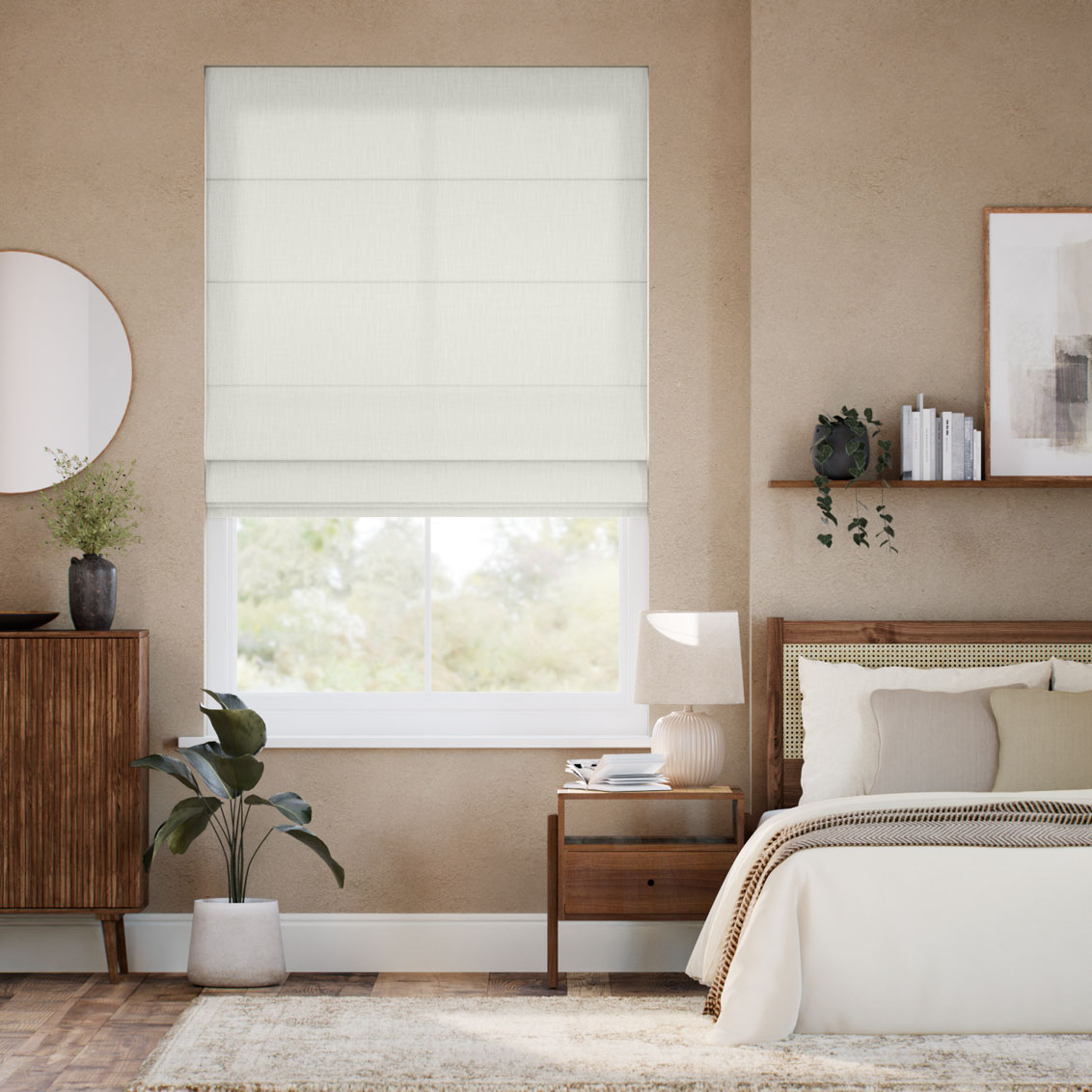 Pantone White Onyx Roman Blind