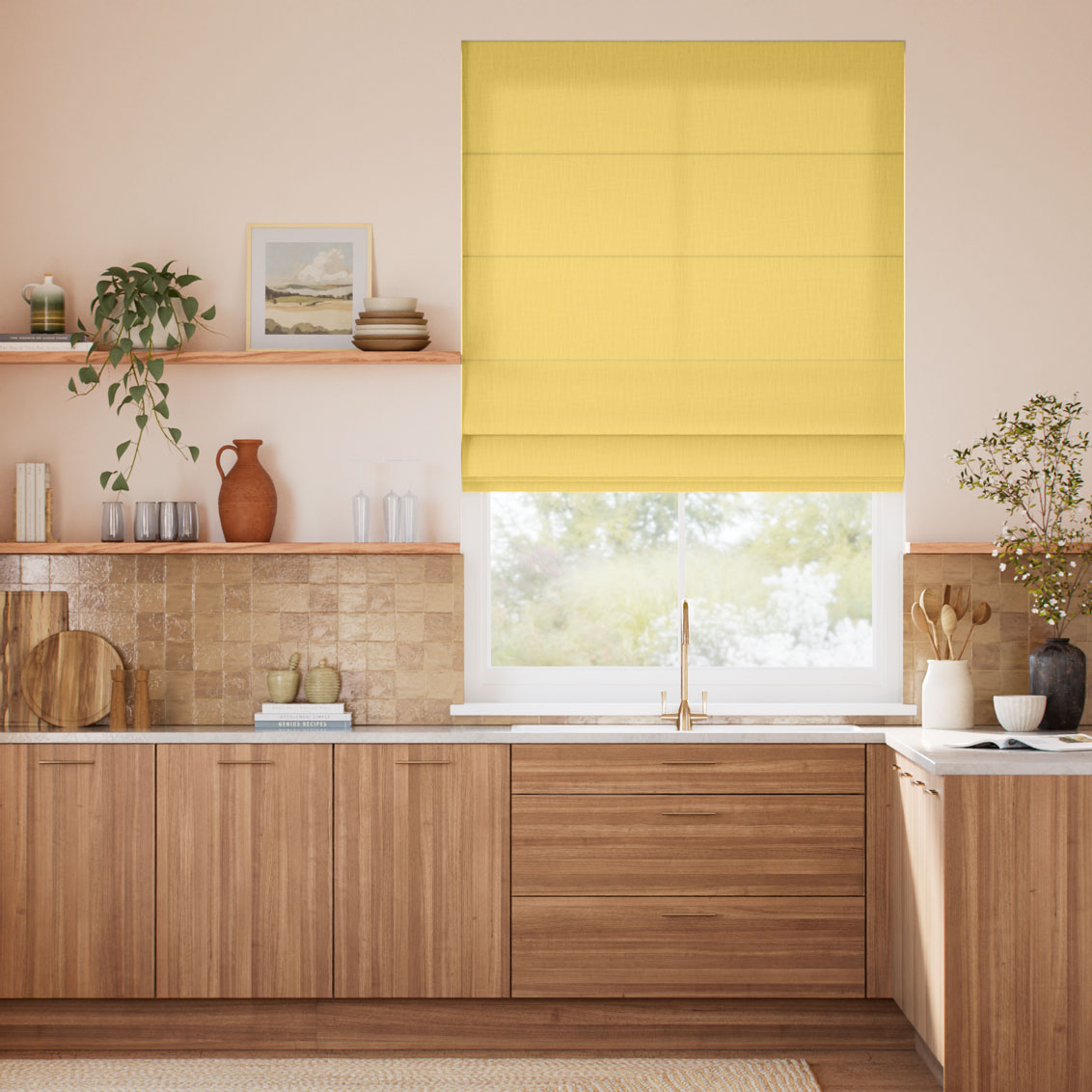 Pantone Cream Gold Roman Blind