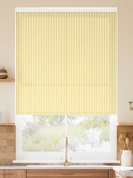 Pantone Cream Gold - Fine Stripe Roller Blinds thumbnail image
