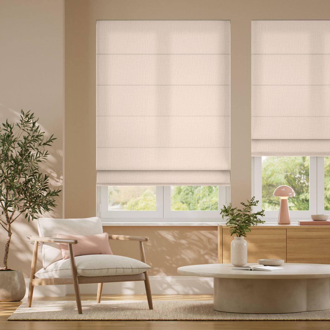 Pantone Shell Roman Blind