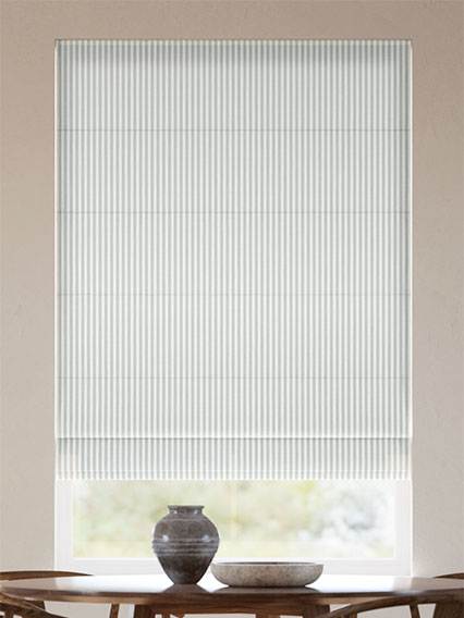 Pantone Foggy Dew - Fine Stripe Roman Blinds thumbnail image