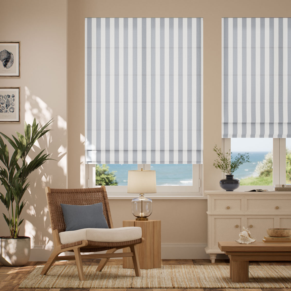 Pantone Micro Chip - Block Stripe Roman Blind