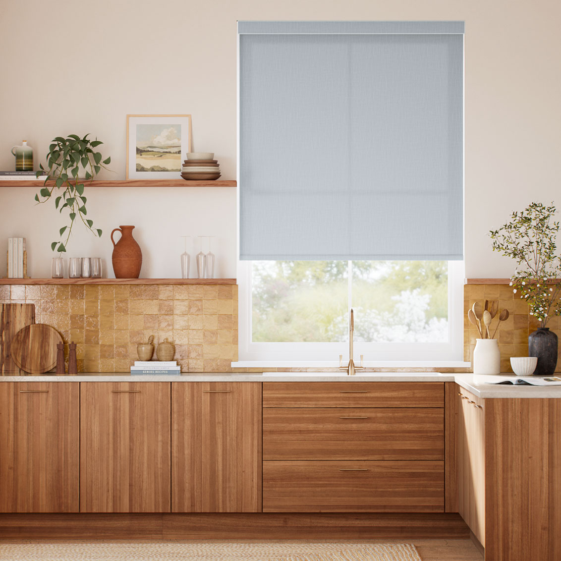 Pantone Pearl Blue Roller Blind