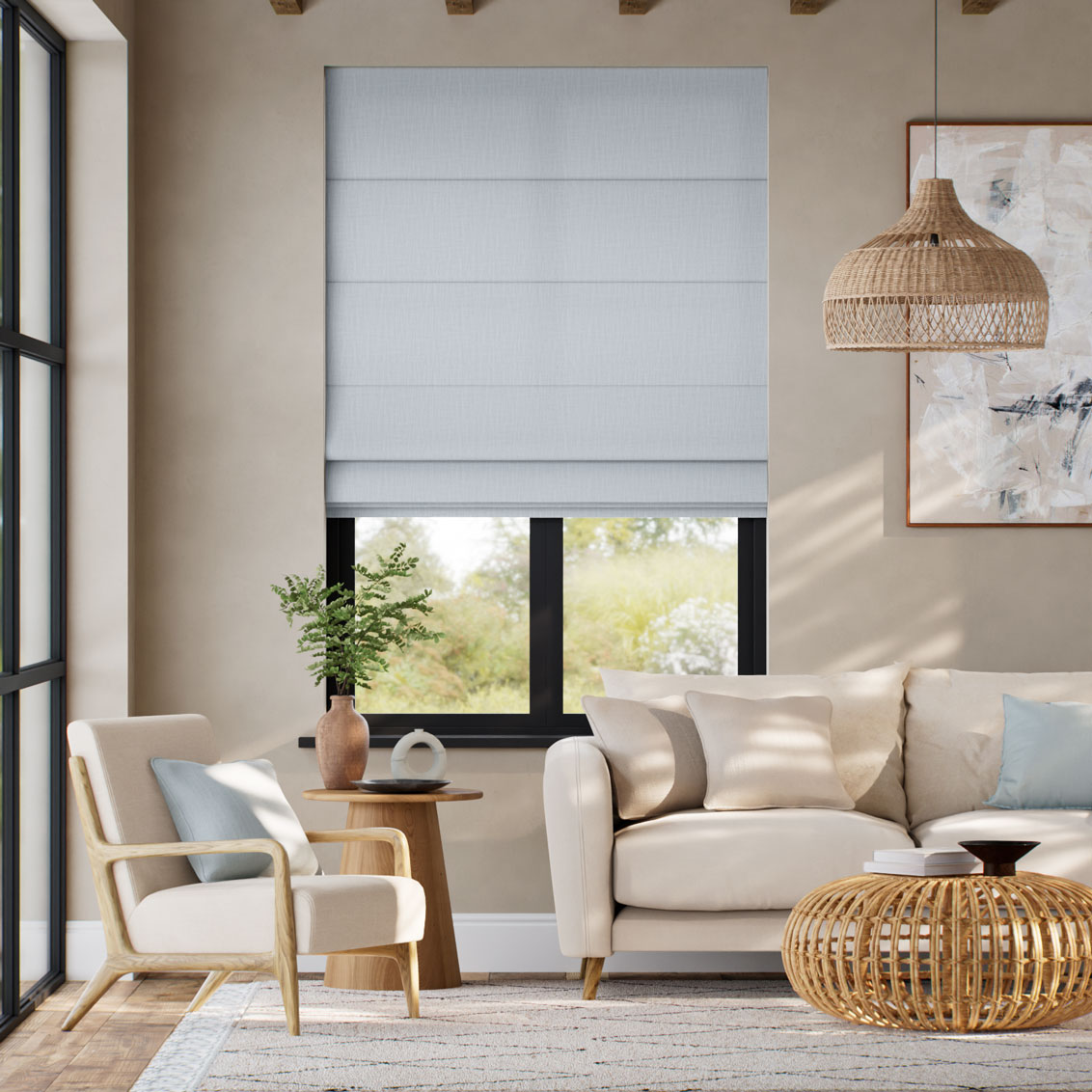 Pantone Pearl Blue Roman Blind