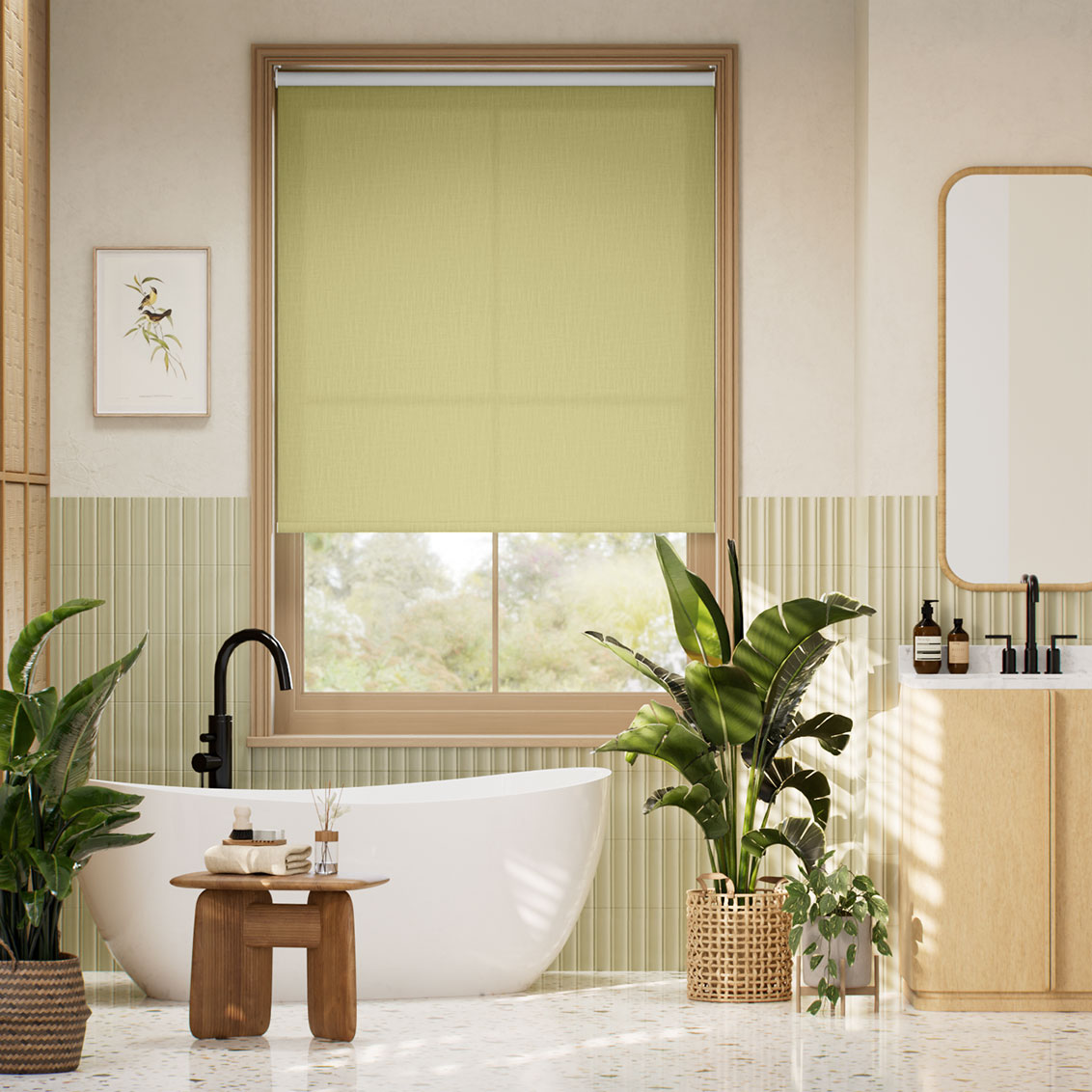 Pantone Leek Green Roller Blind