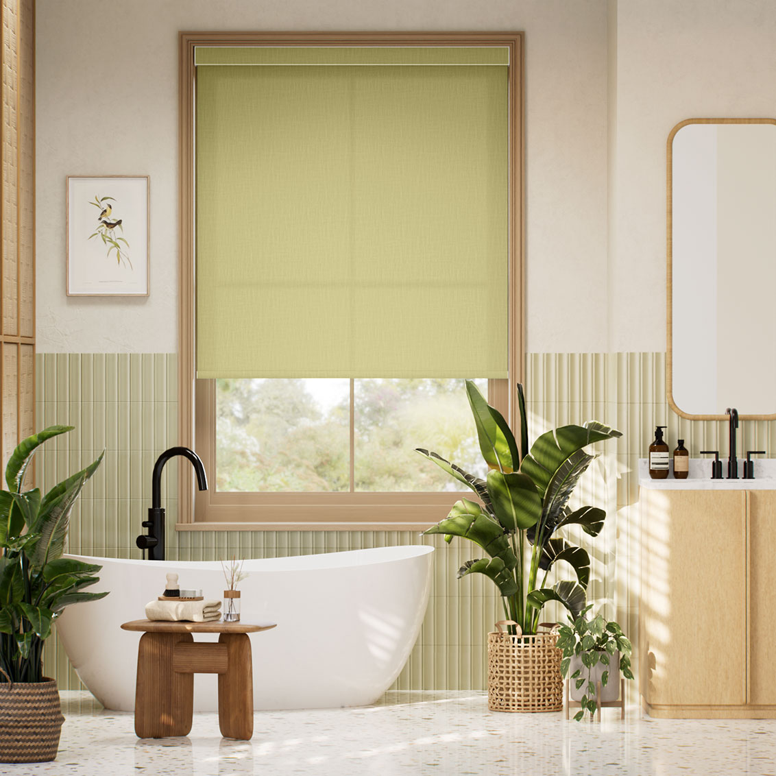 Pantone Leek Green Roller Blind