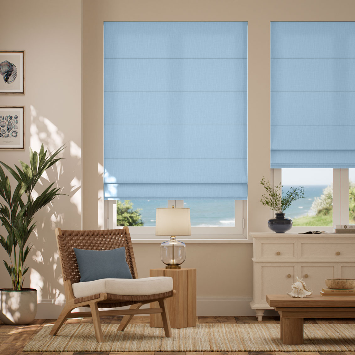 Pantone Dream Blue Roman Blind