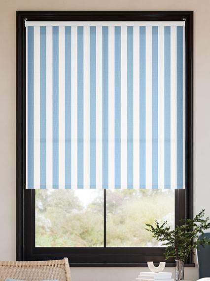 Pantone Dream Blue - Block Stripe Roller Blinds thumbnail image