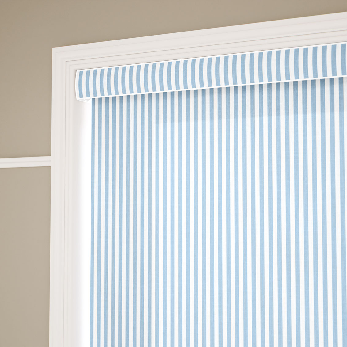 Pantone Dream Blue - Fine Stripe Roller Blind