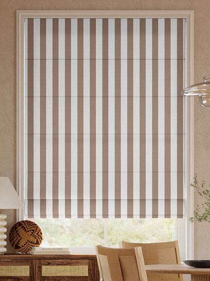 Pantone Stucco - Block Stripe Roman Blinds thumbnail image