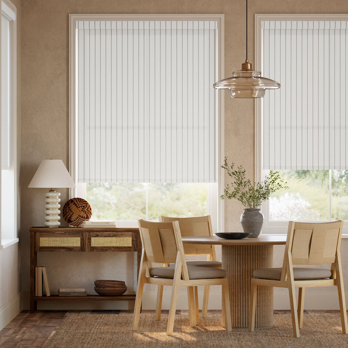 Pantone Stucco - Needle Stripe Roller Blind