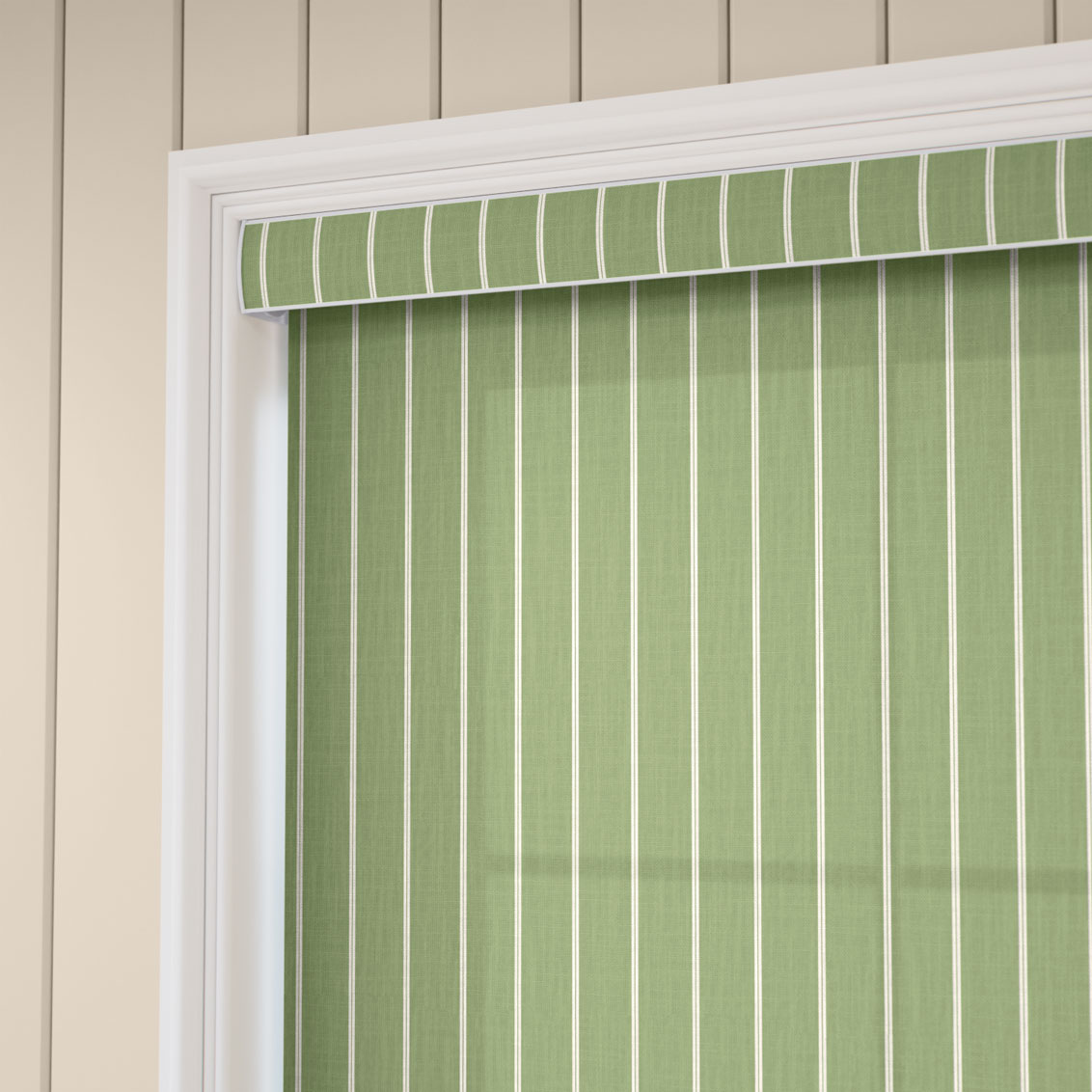 Pantone Epsom - Deep Needle Stripe Roller Blind