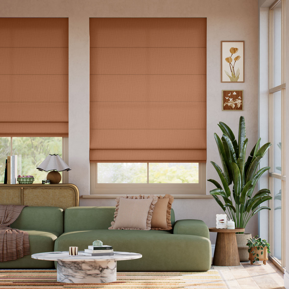 Pantone Hazel Roman Blind