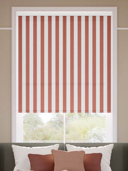 Pantone Redwood - Block Stripe Roller Blinds thumbnail image