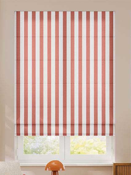 Pantone Redwood - Block Stripe Roman Blinds thumbnail image