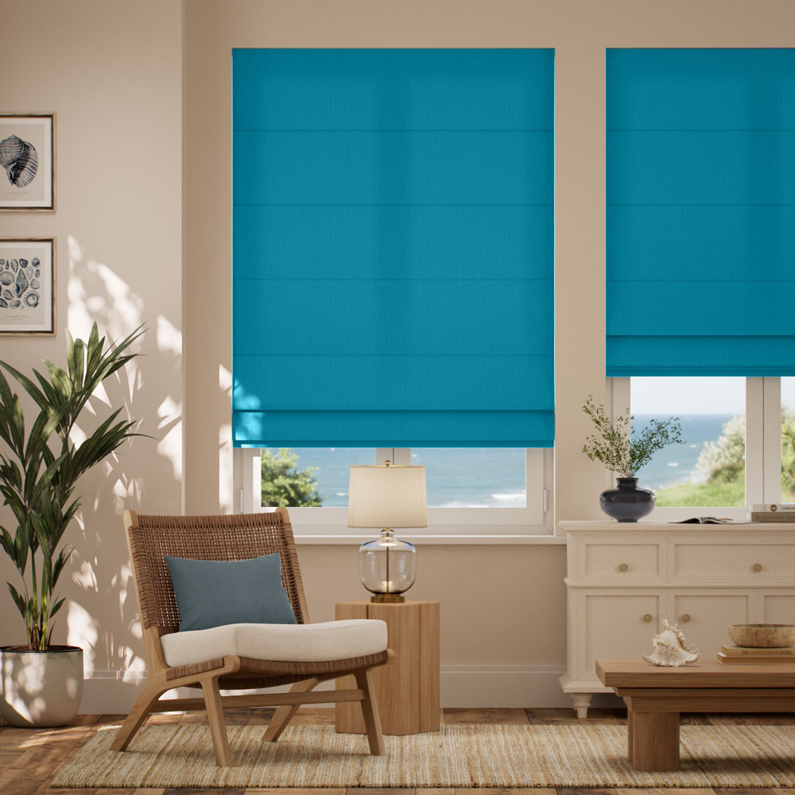 Pantone Mosaic Blue Roman Blind