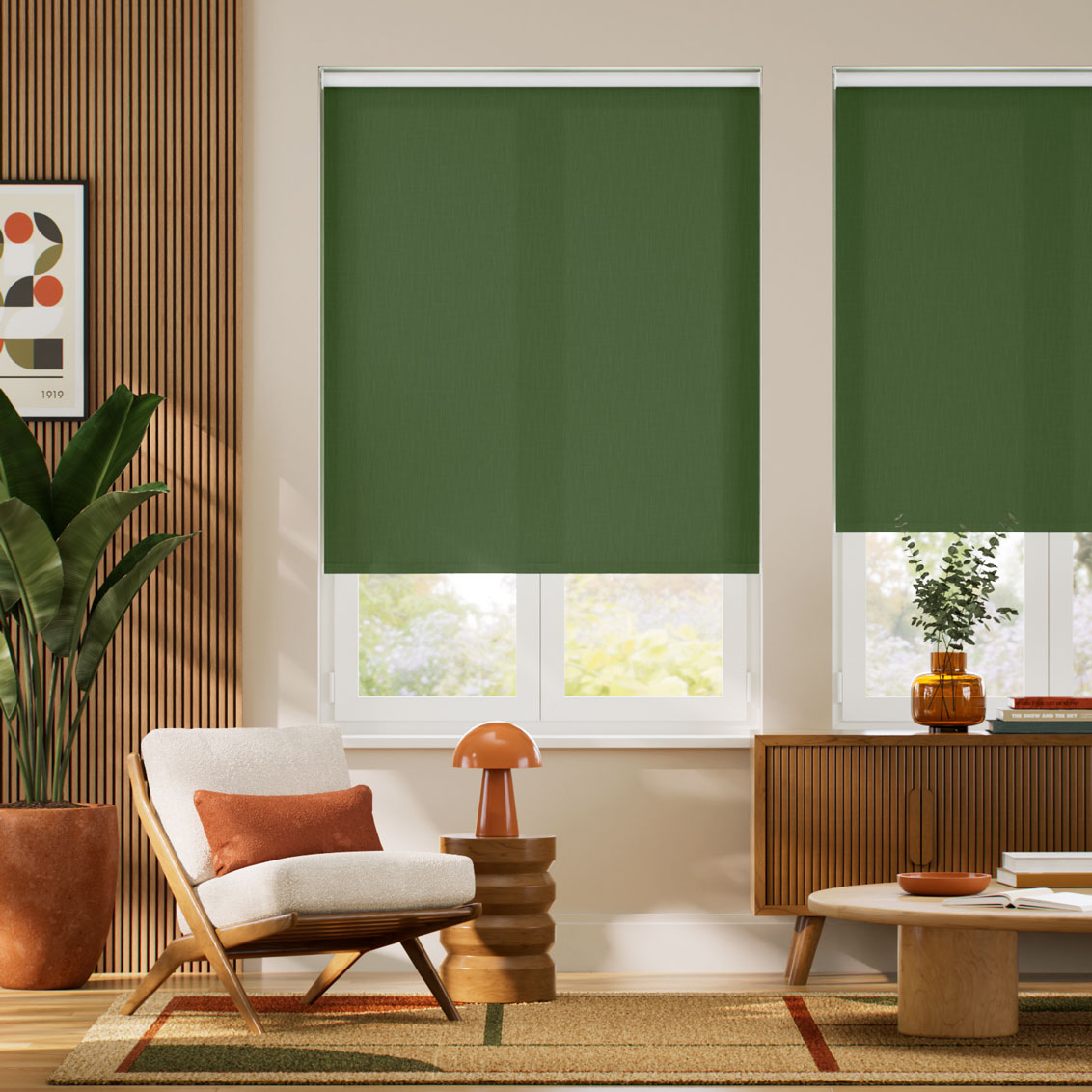 Pantone Forest Elf Roller Blind