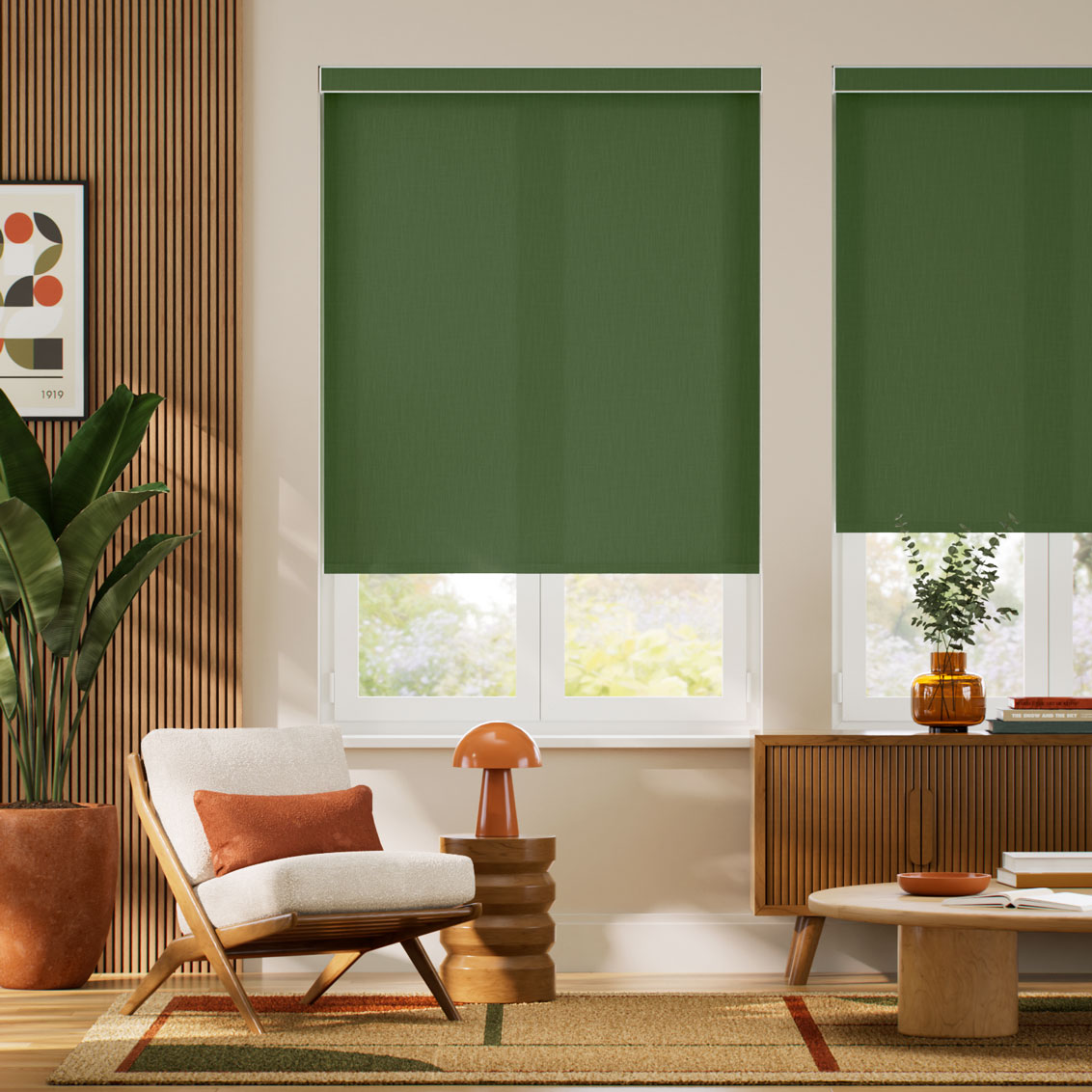 Pantone Forest Elf Roller Blind
