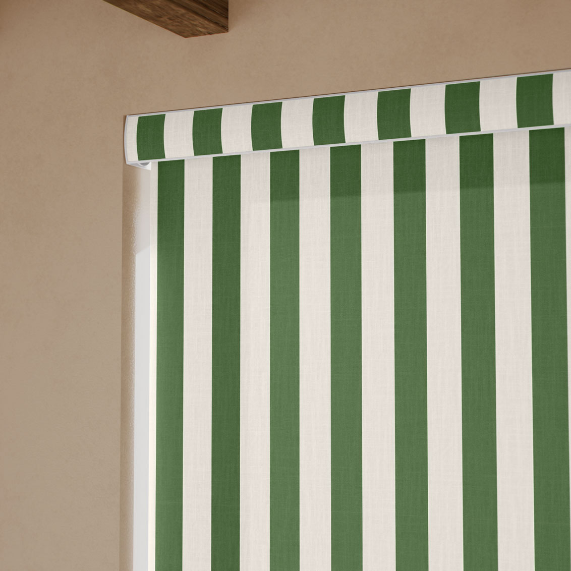 Pantone Forest Elf - Block Stripe  Roller Blind