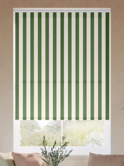 Pantone Forest Elf - Block Stripe Roller Blinds thumbnail image