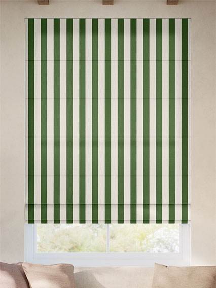 Pantone Forest Elf - Block Stripe Roman Blinds thumbnail image