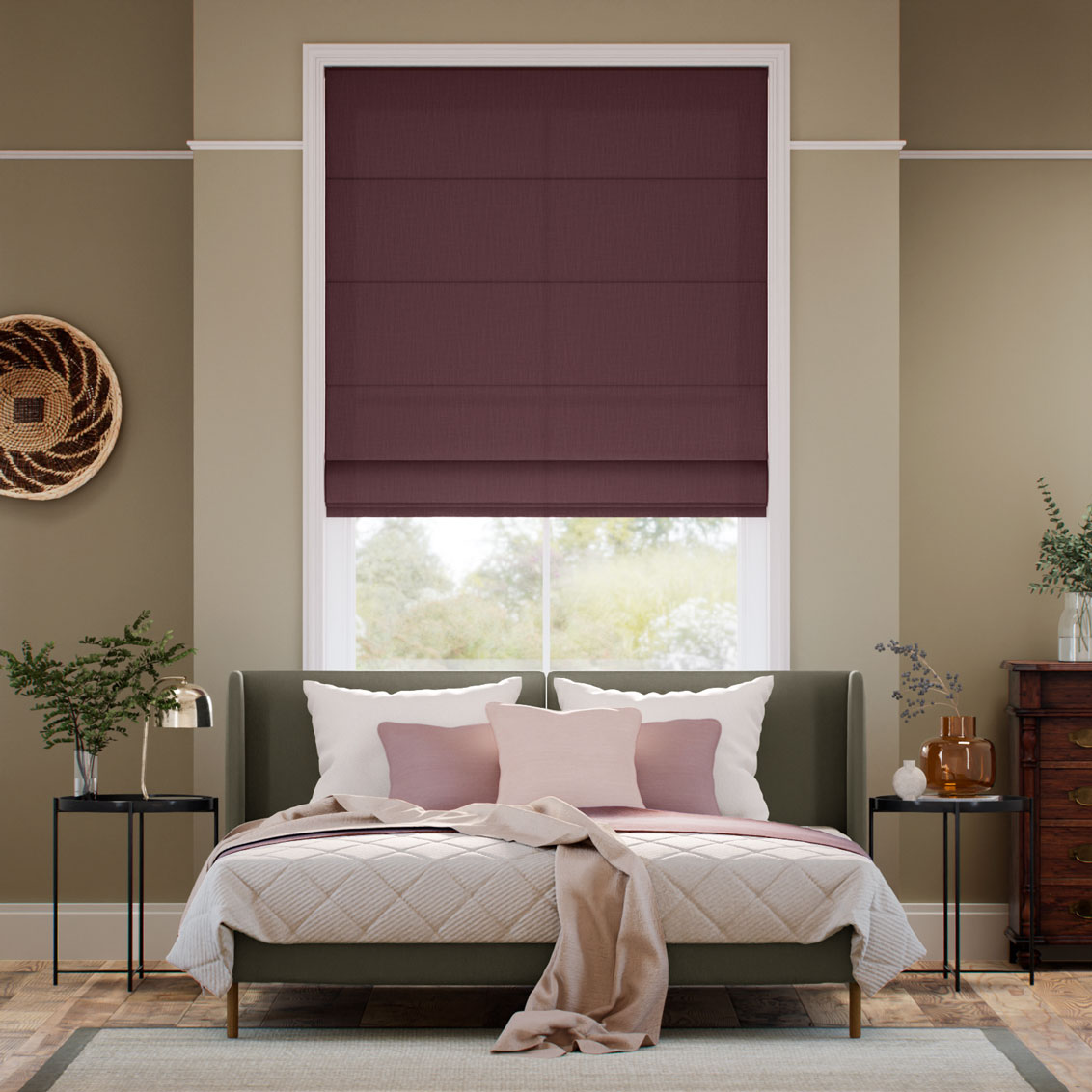 Pantone Red Mahogany Roman Blind