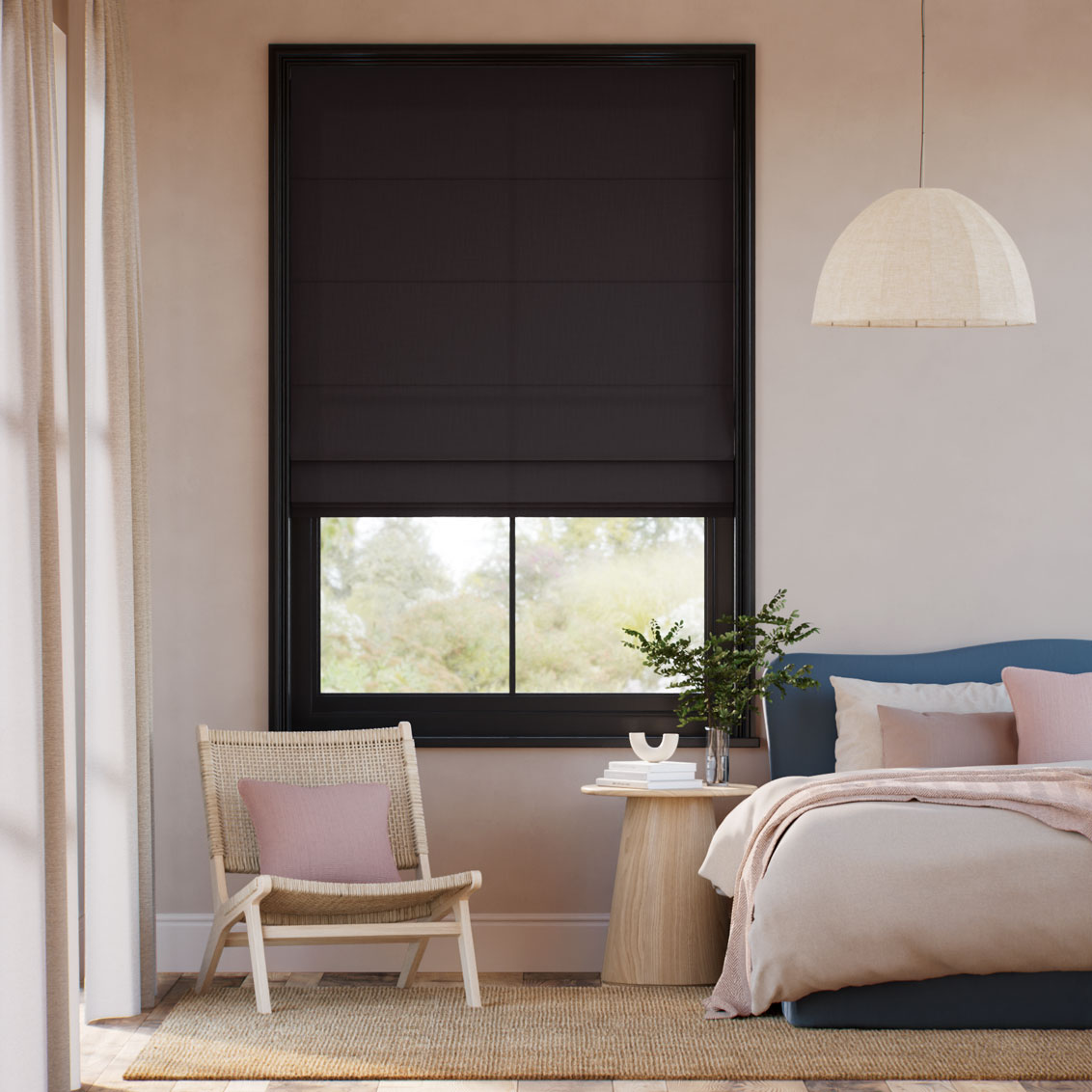 Pantone Black Bean Roman Blind