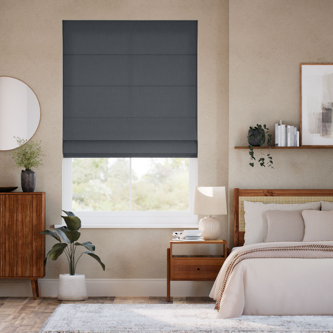 Pantone Iron Gate Roman Blind