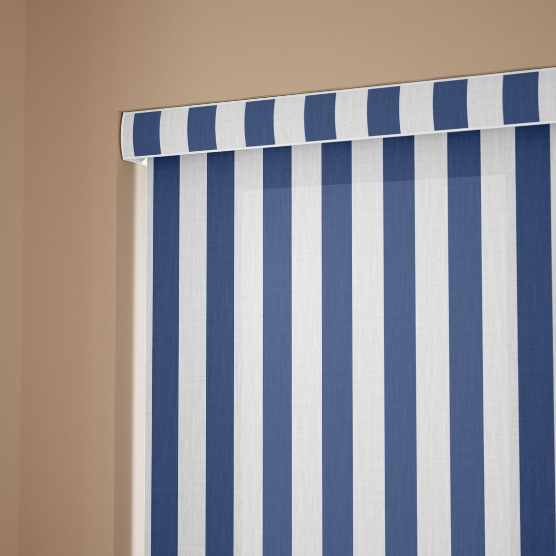Pantone True Navy - Block Stripe  Roller Blind