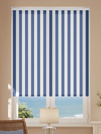 Pantone True Navy - Block Stripe Roller Blinds thumbnail image