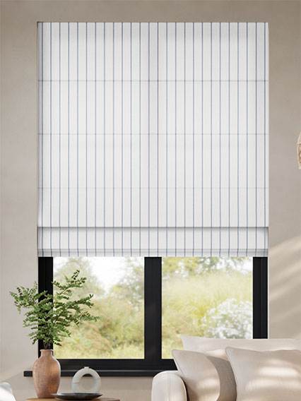 Pantone True Navy - Needle Stripe Roman Blinds thumbnail image