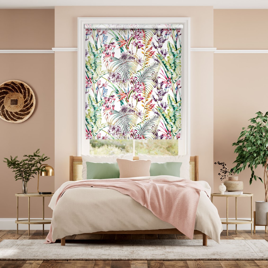 Paradise Botanical Flamingo Roller Blind