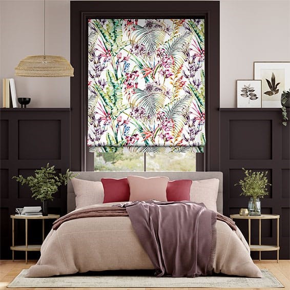 Paradise Botanical Flamingo Roman Blind