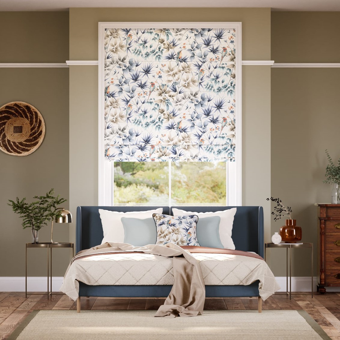 Paradiso Blue Stone Roman Blind