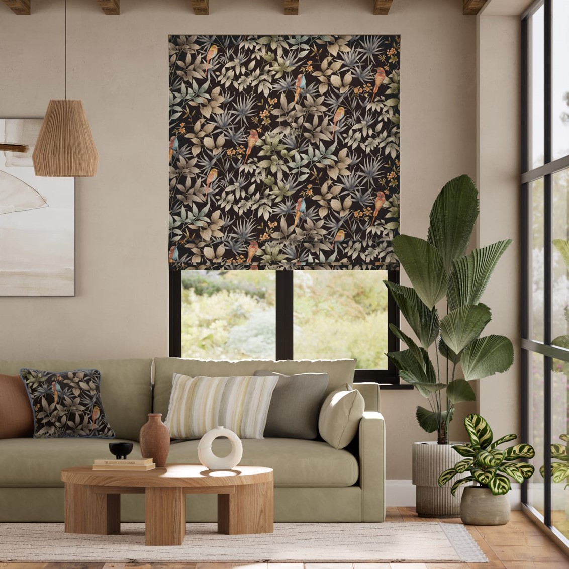 Paradiso Velvet Charcoal Roman Blind