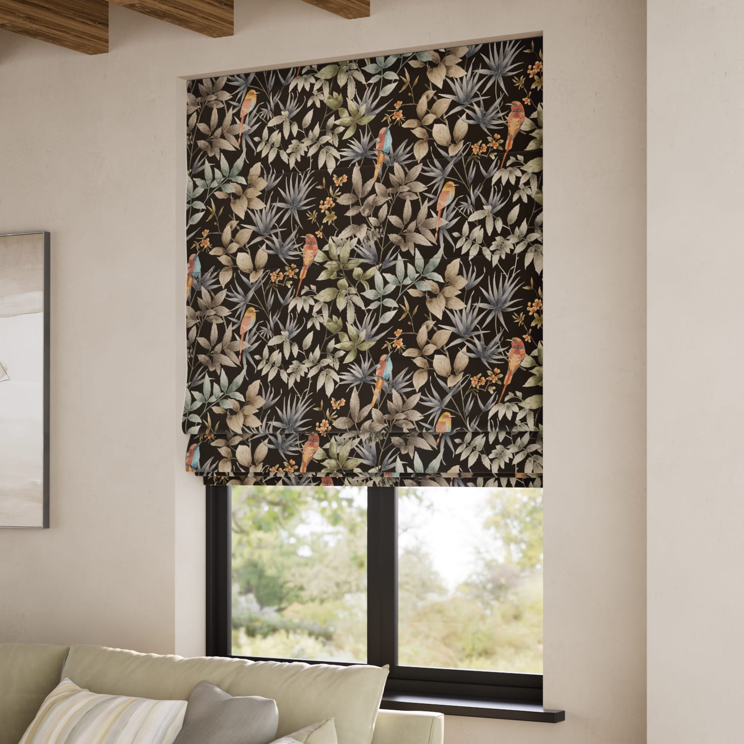 Paradiso Velvet Charcoal Roman Blind