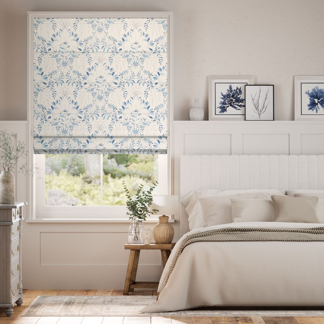 Parterre Off White Seaspray Roman Blind